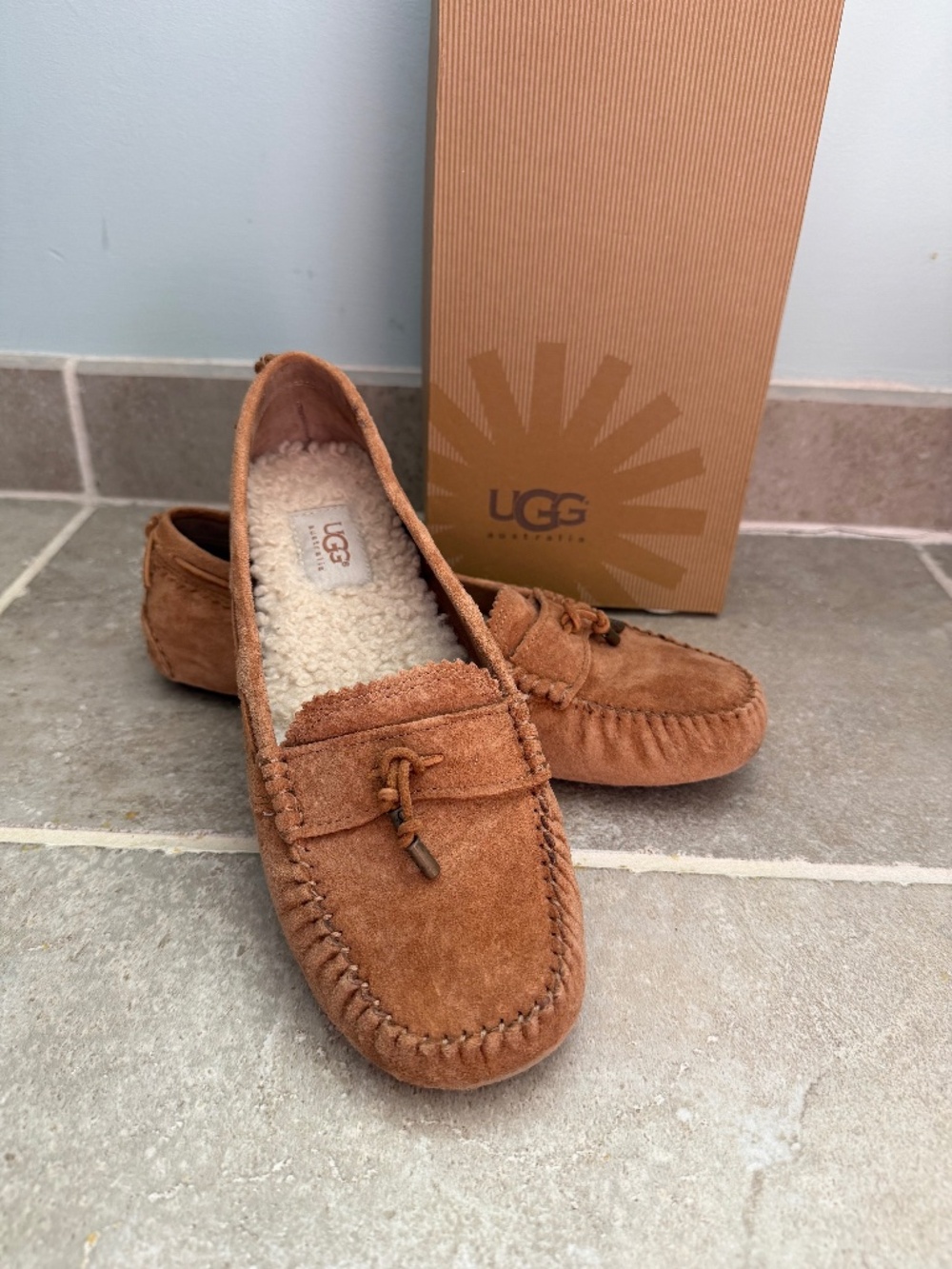 Womens UGG water resistant Chestnut Suede Moccasin
